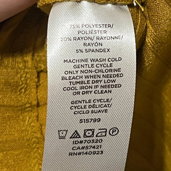 Loft Womens Sleeveless Sweater Size S Mustard Yellow Lagenlook Asymmetrical Cowl - Picture 6 of 6